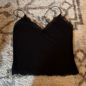 Black Lace Crop Top